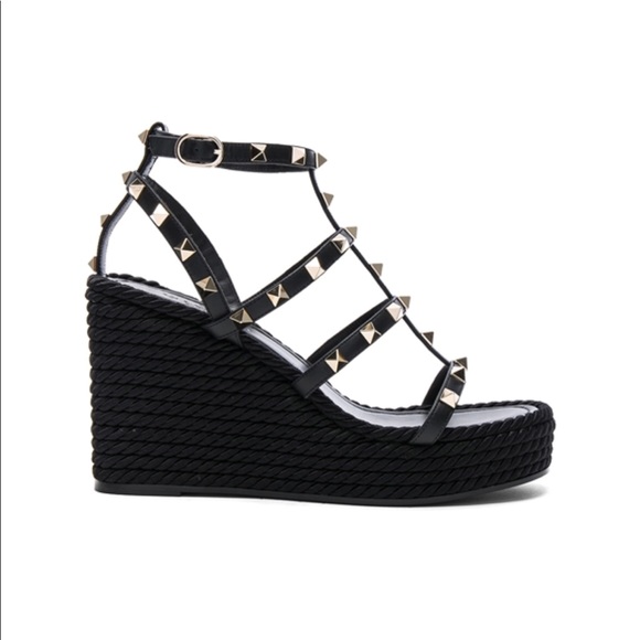 black valentino wedges
